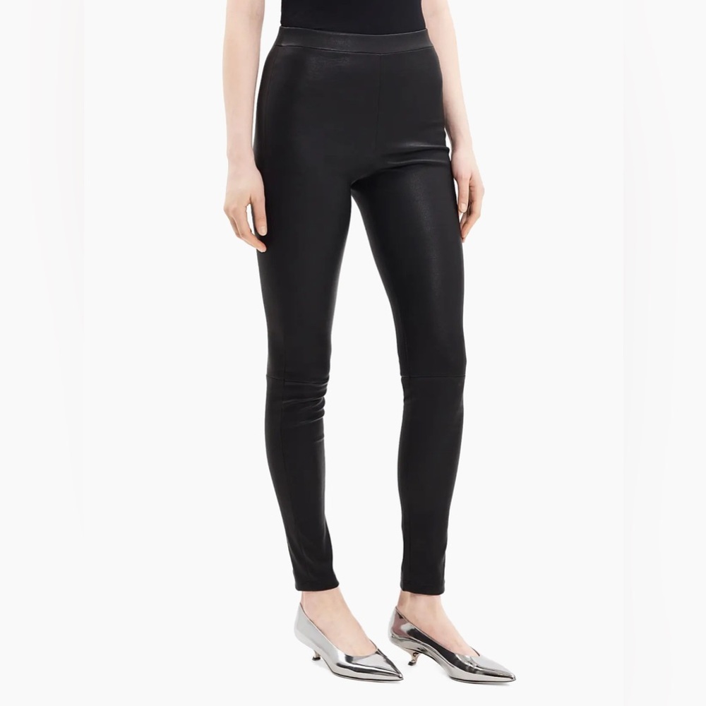 Theory Pull-On 100% Luxe Lamb Leather Leggings Black Sz 4 - Picture 5 of 15
